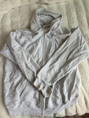 Hanes Men's Light Gray Full-Zip Hoodie Sweatshirt